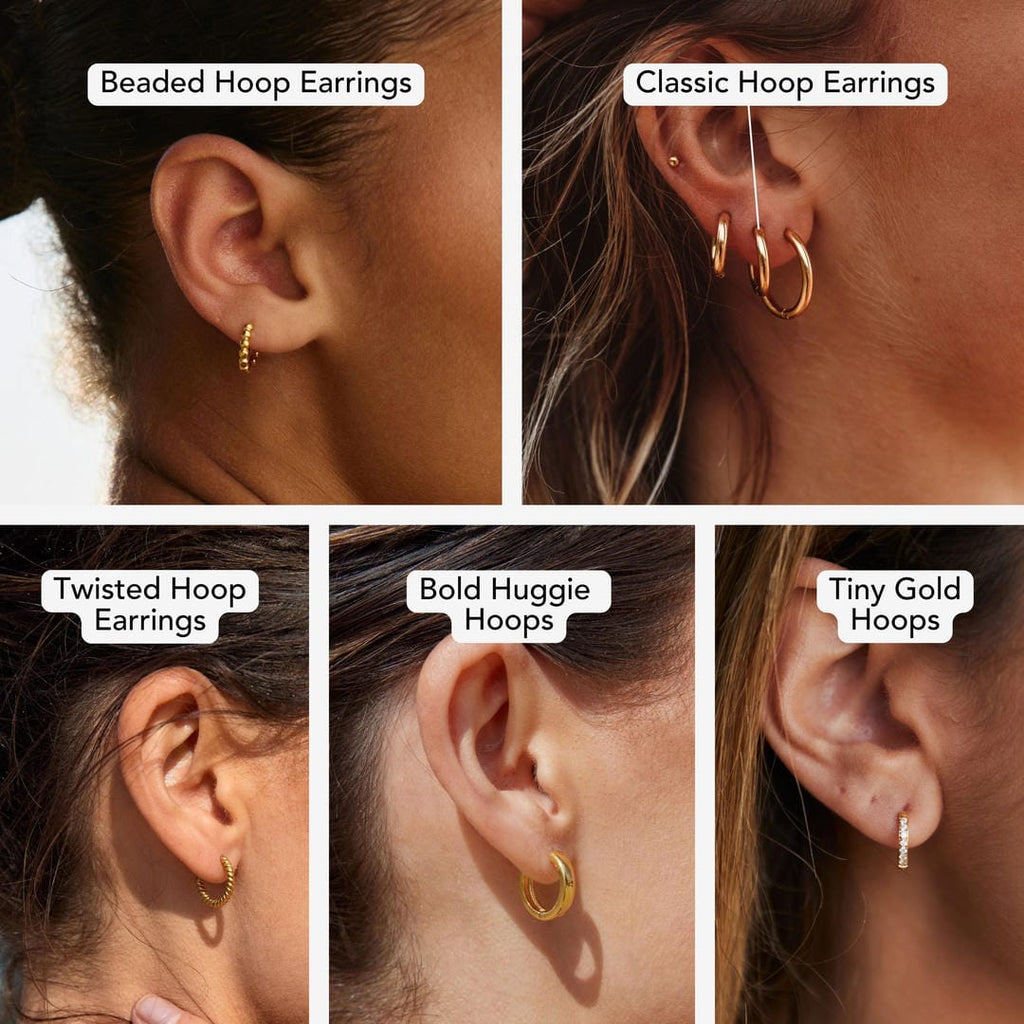 Set de pendientes de aro para uso diario