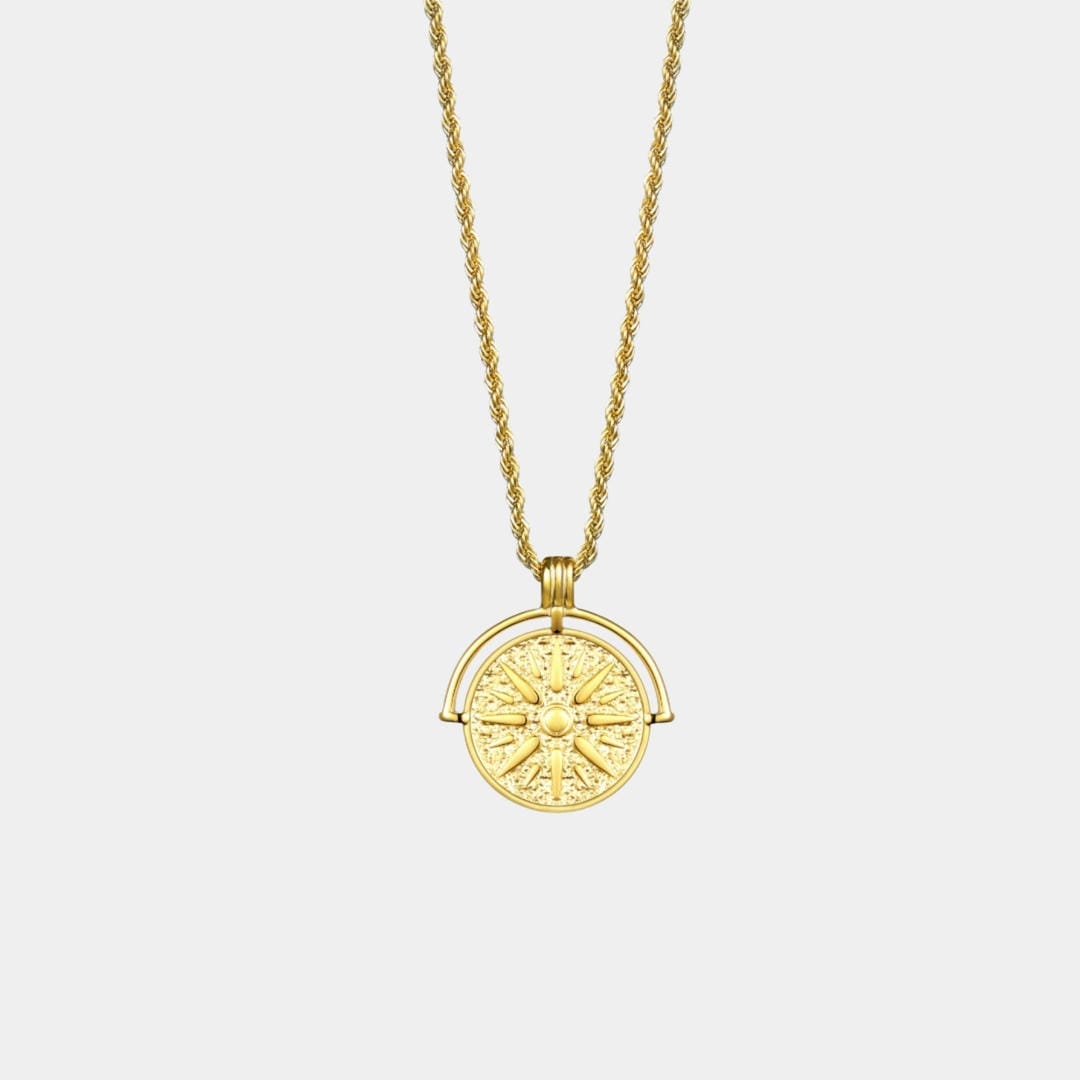 Collar con colgante de sol en plata u oro