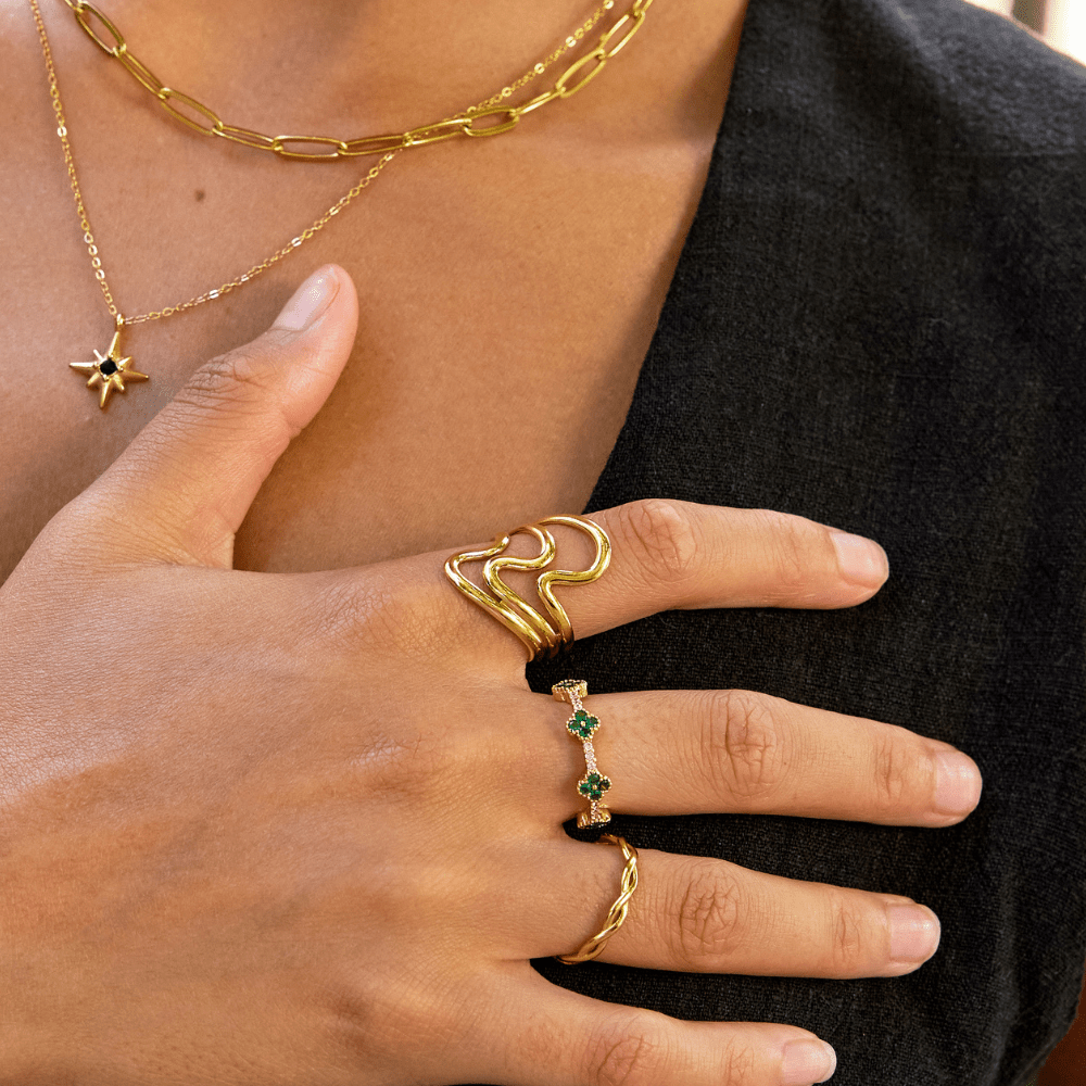 Anillo envolvente Ondas Doradas