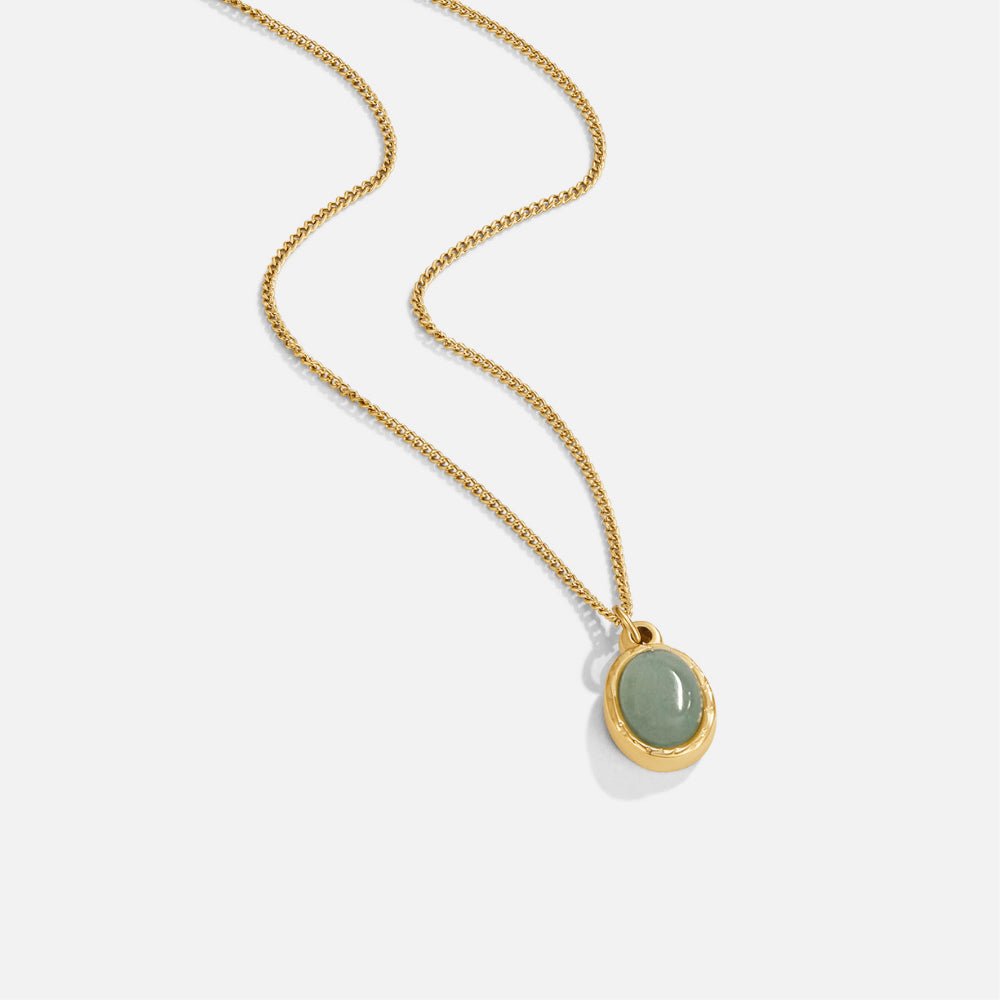 Collar con colgante de aventurina verde