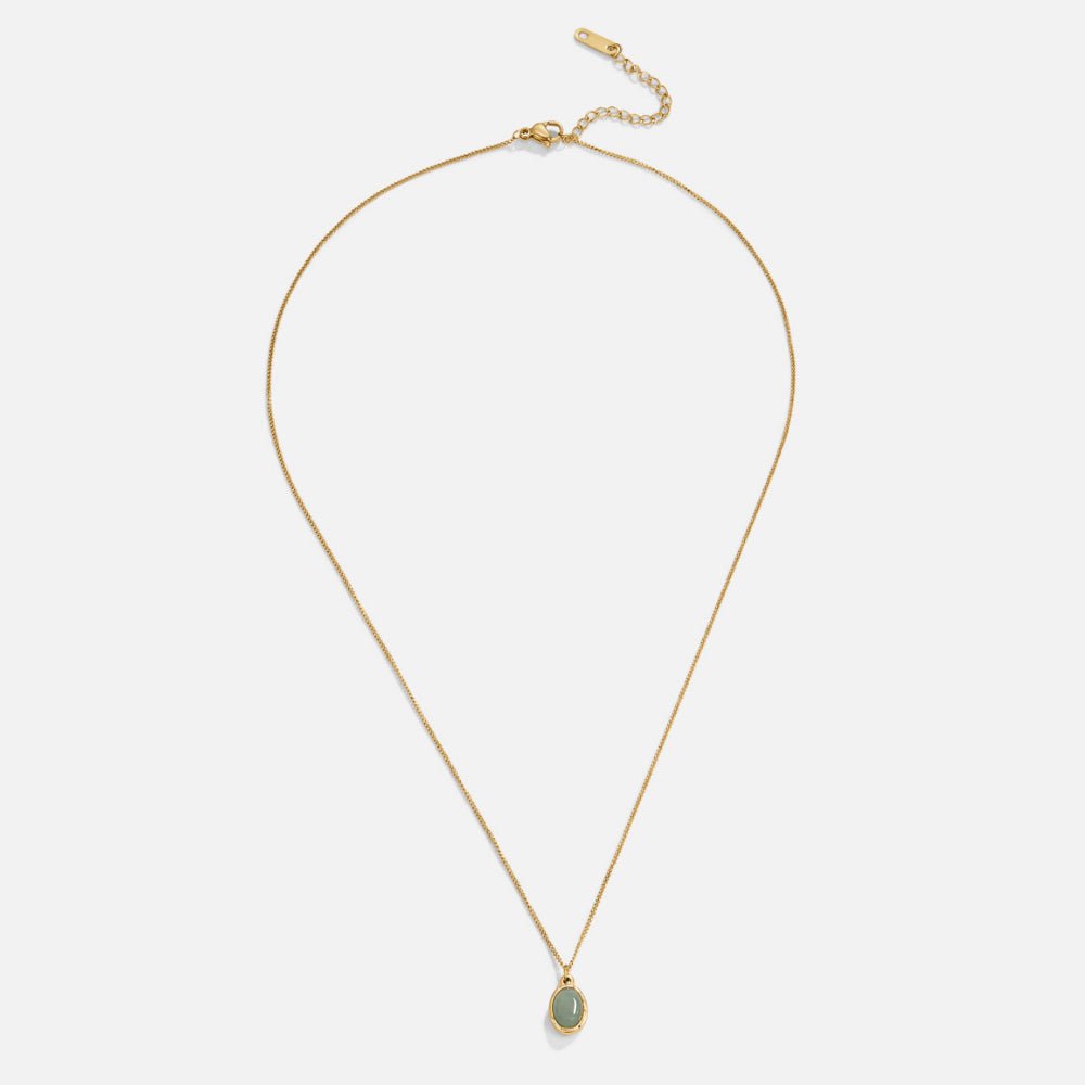 Collar con colgante de aventurina verde