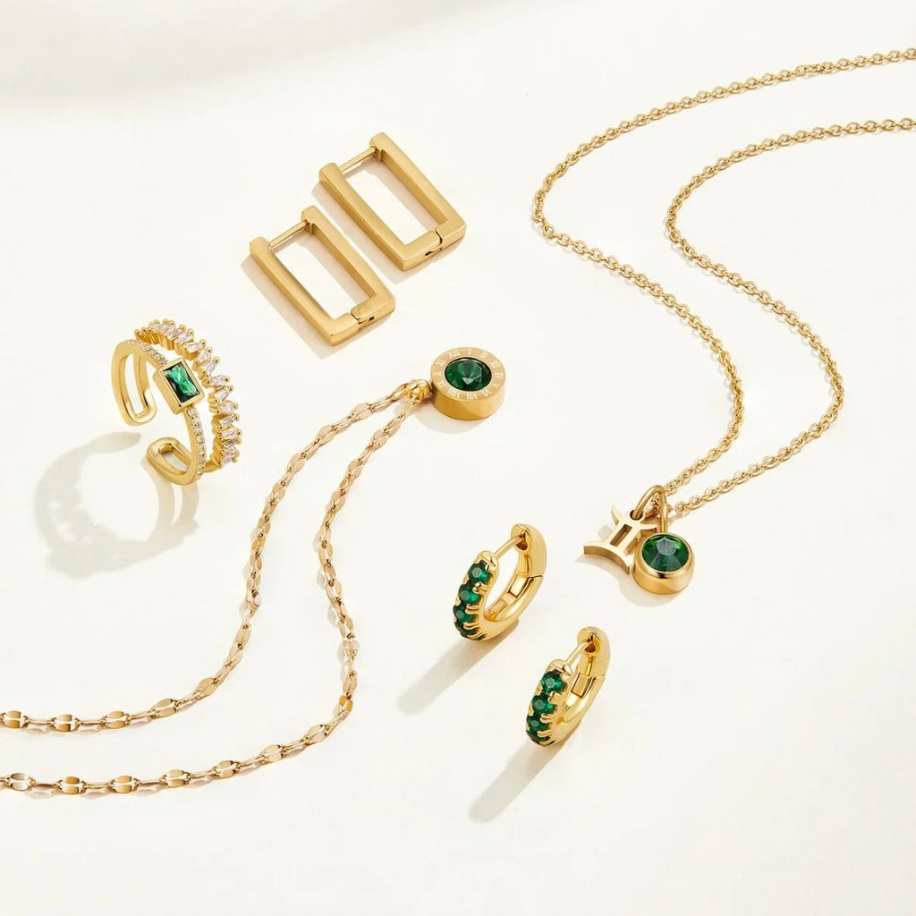 Collar Atenea de cristal verde