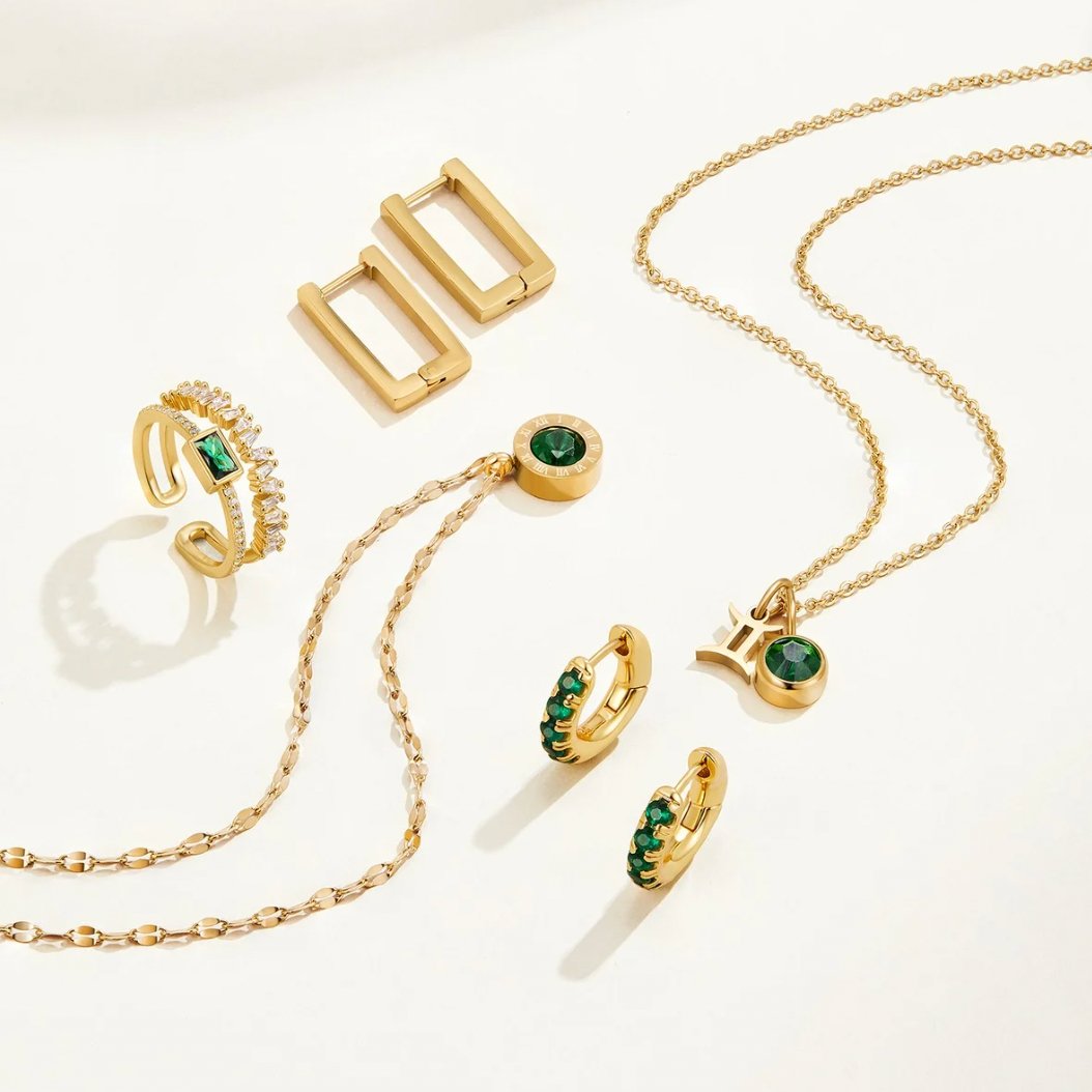 Collar Atenea de cristal verde