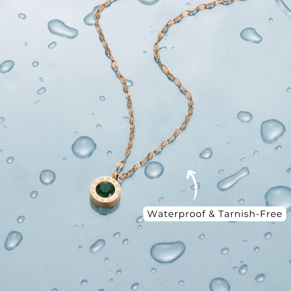 Collar Atenea de cristal verde