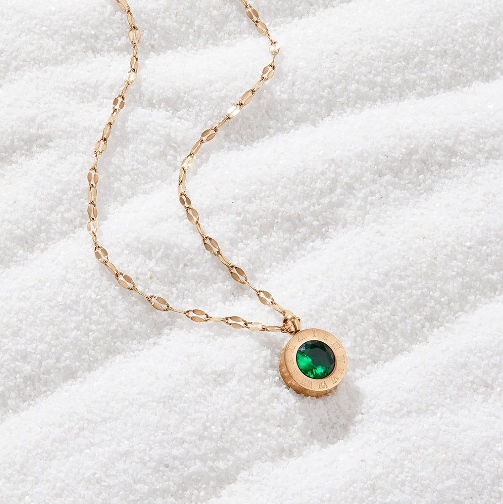 Collar Atenea de cristal verde
