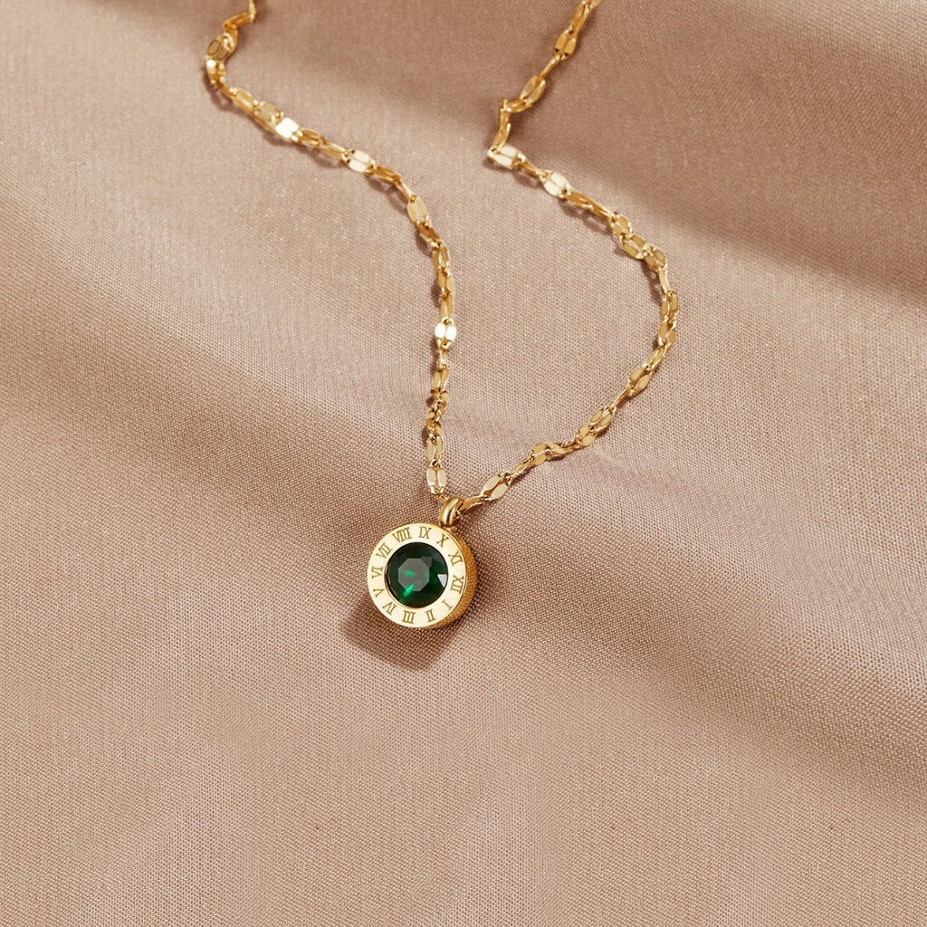 Collar Atenea de cristal verde