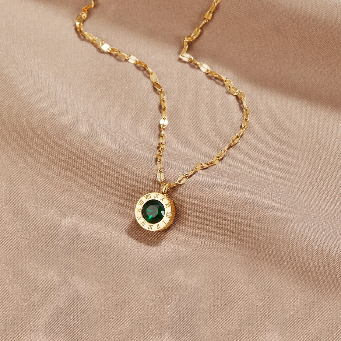 Collar Atenea de cristal verde
