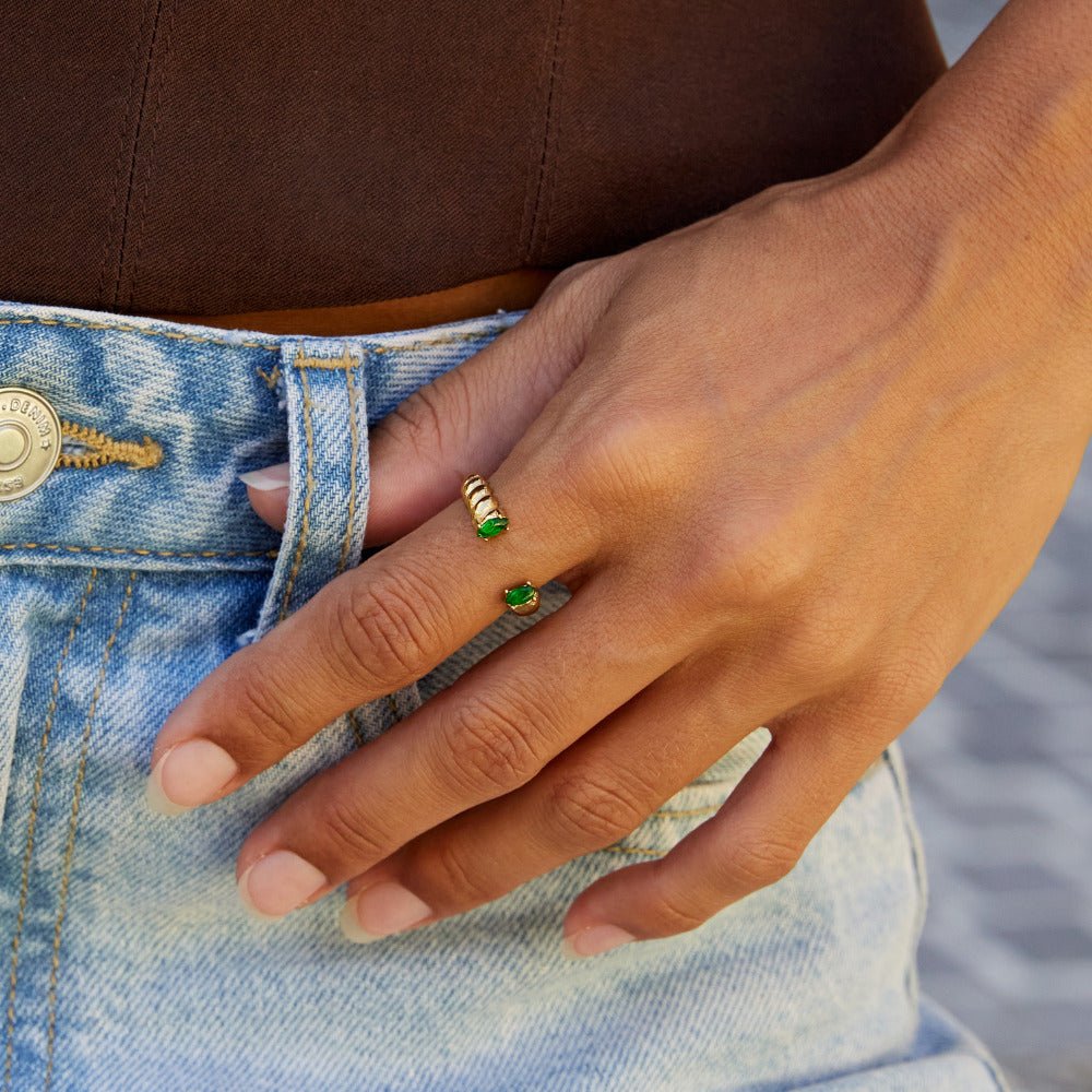 Anillo de puño Esmeralda Verde