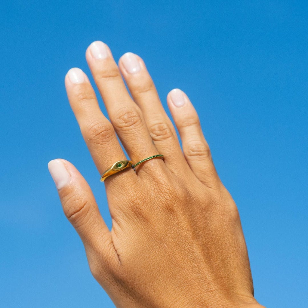 Anillo acentuado con circonita Cielo Verdant
