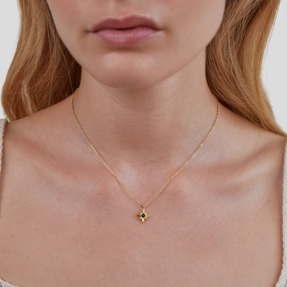 Collar de cristal esmeralda Estrella Guía