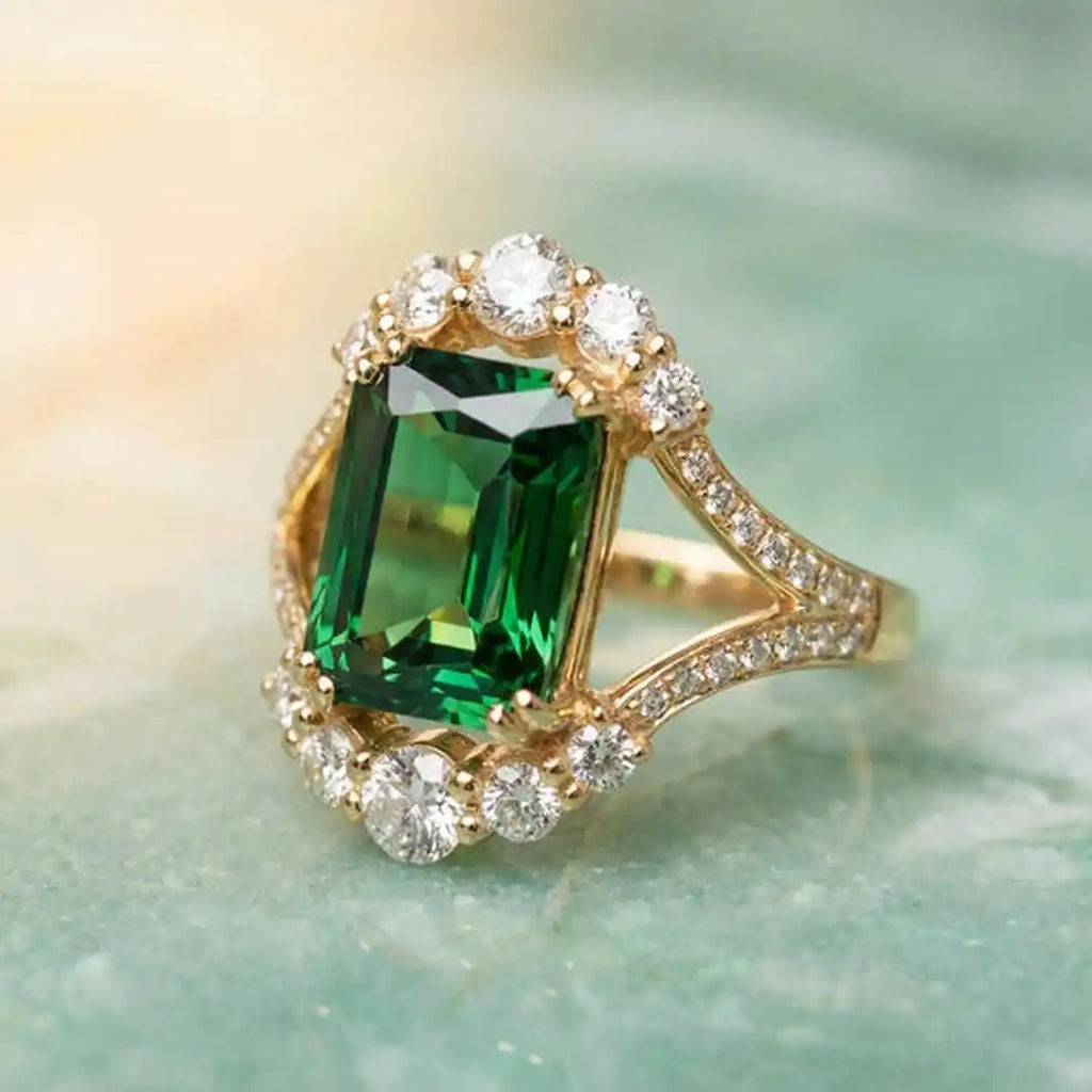 Anillo llamativo luminoso y brillante