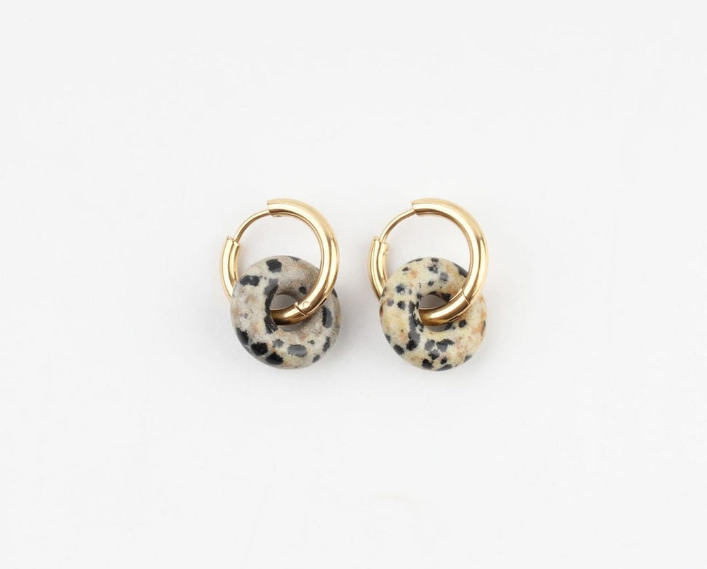 Pendientes de aro de donut de piedra