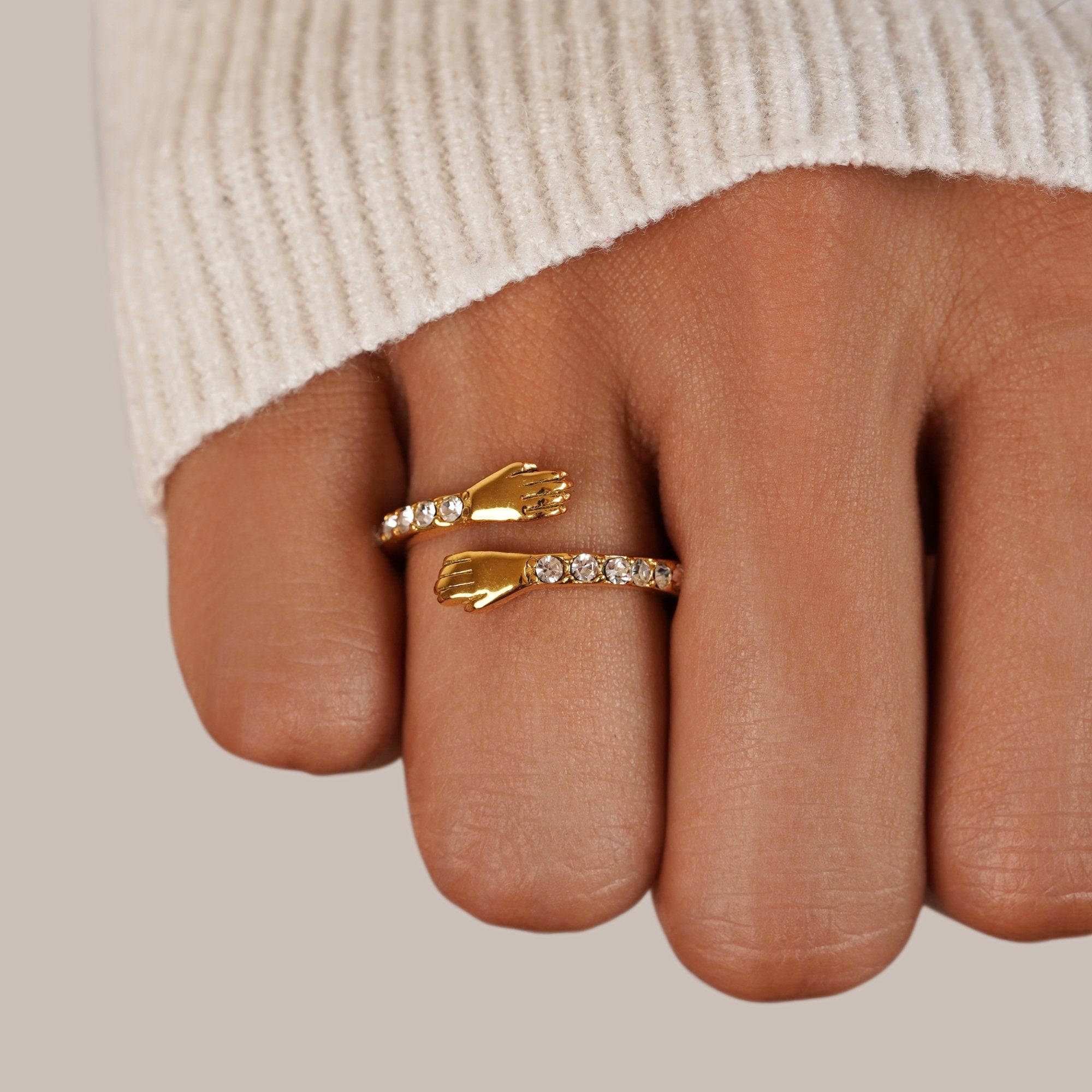 Anillo de oro de 18K «Abrázame para siempre»