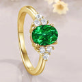 Anillo llamativo ovalado de esmeralda vintage