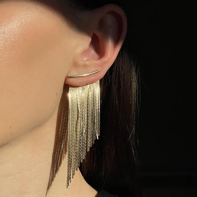 Pendientes Vintage Cortina Dorada