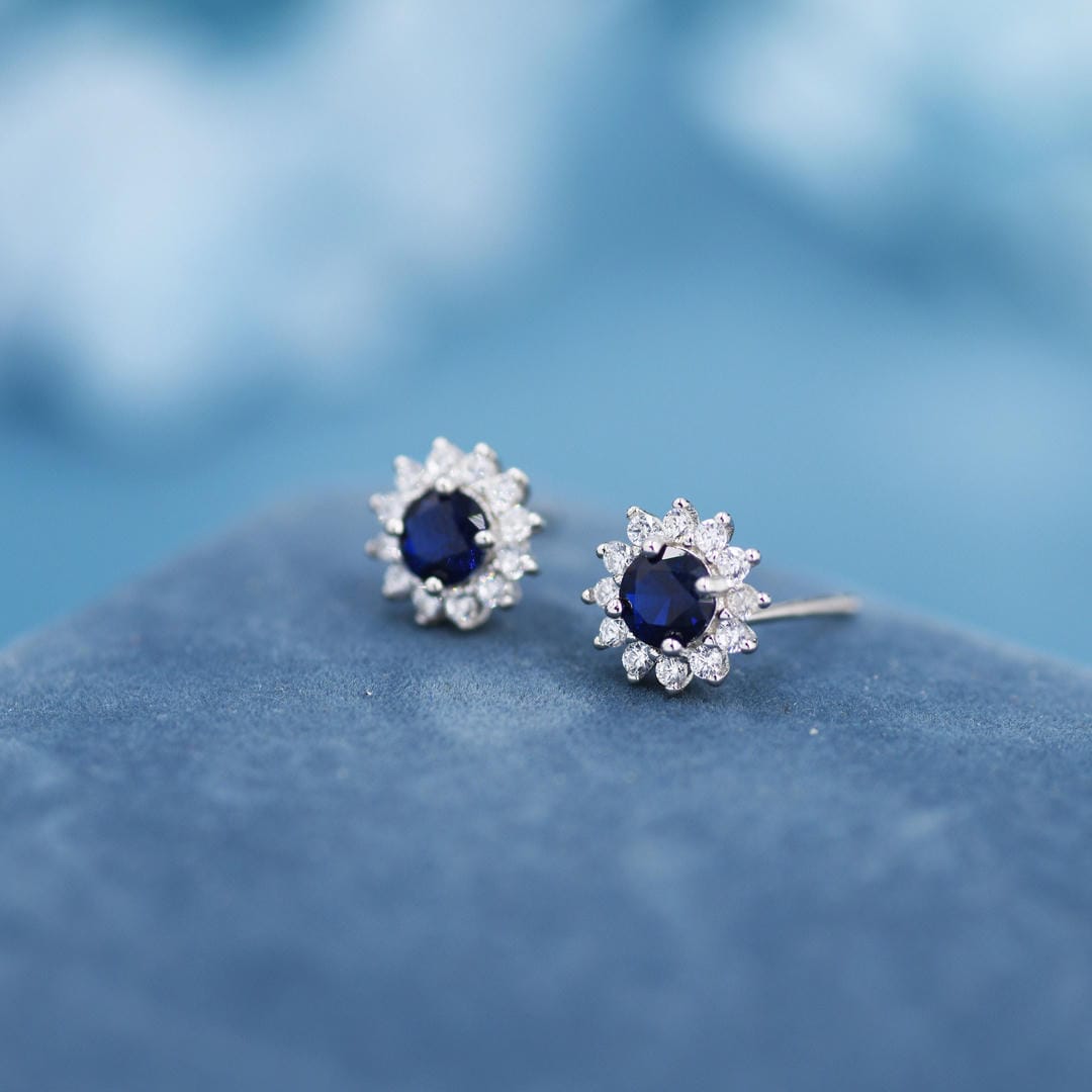 Pendientes Flor Celestial Zafiro
