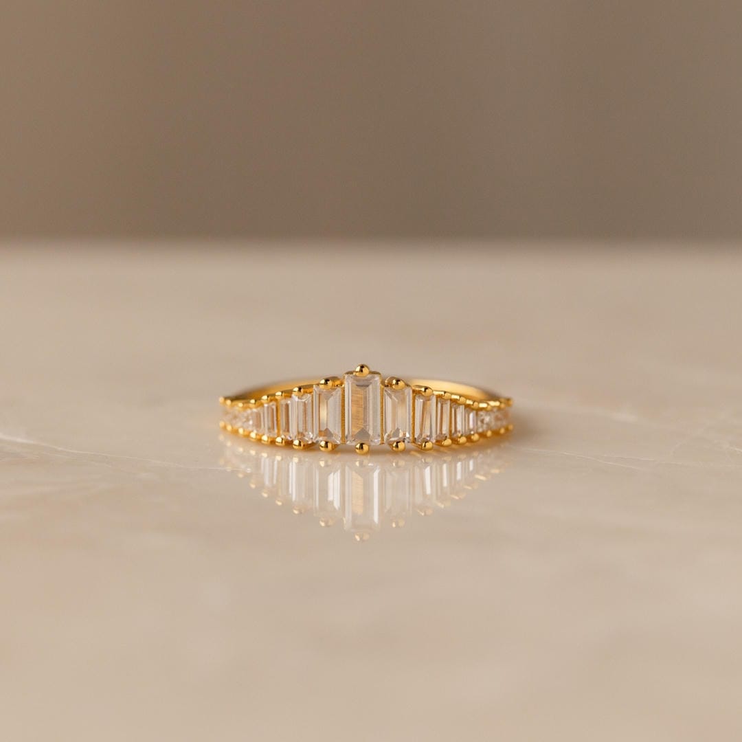 Anillo minimalista Baguette Stone