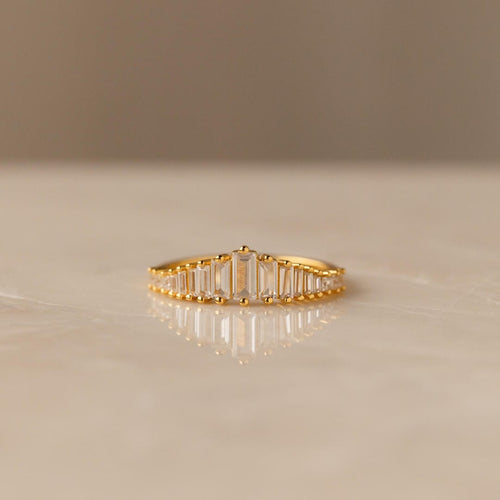 Anillo minimalista Baguette Stone