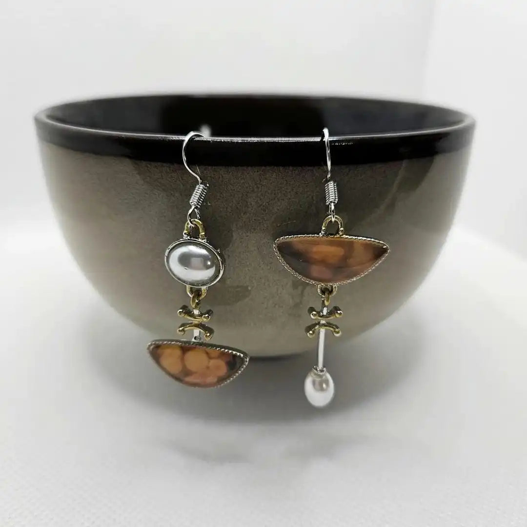 Pendientes de piedra natural naranja