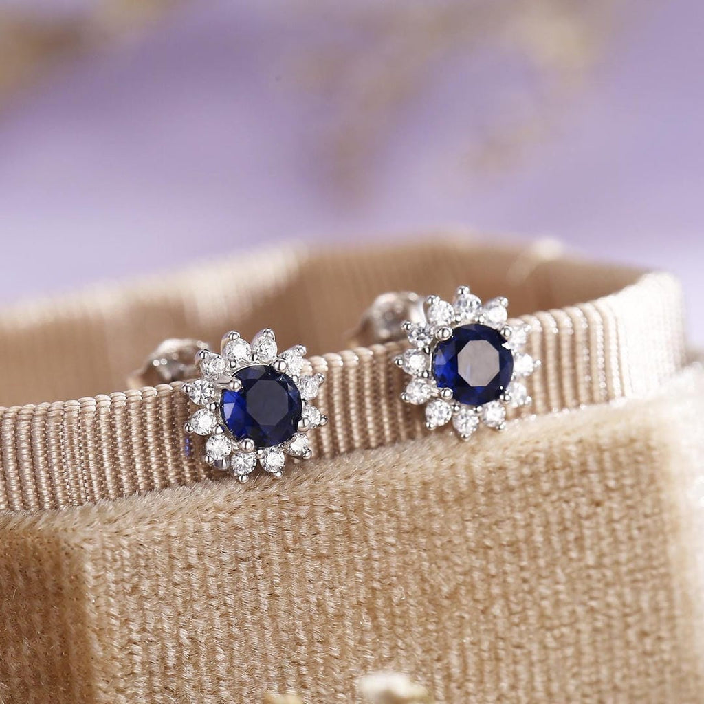 Pendientes Flor Celestial Zafiro