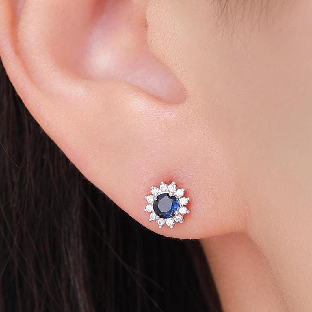 Pendientes Flor Celestial Zafiro