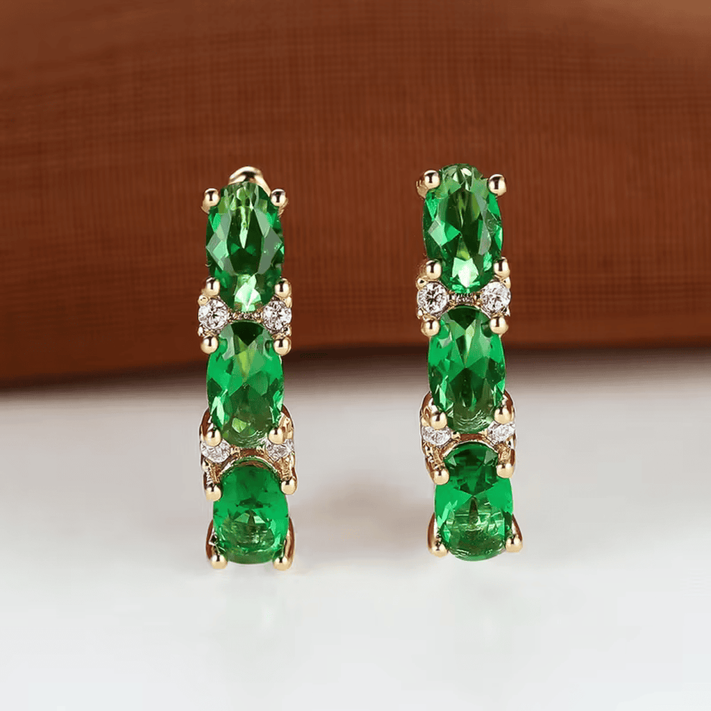 Pendientes Trío Esmeralda Verdante