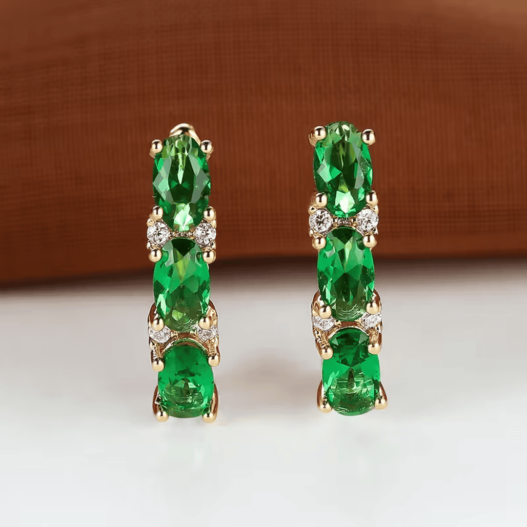 Pendientes Trío Esmeralda Verdante