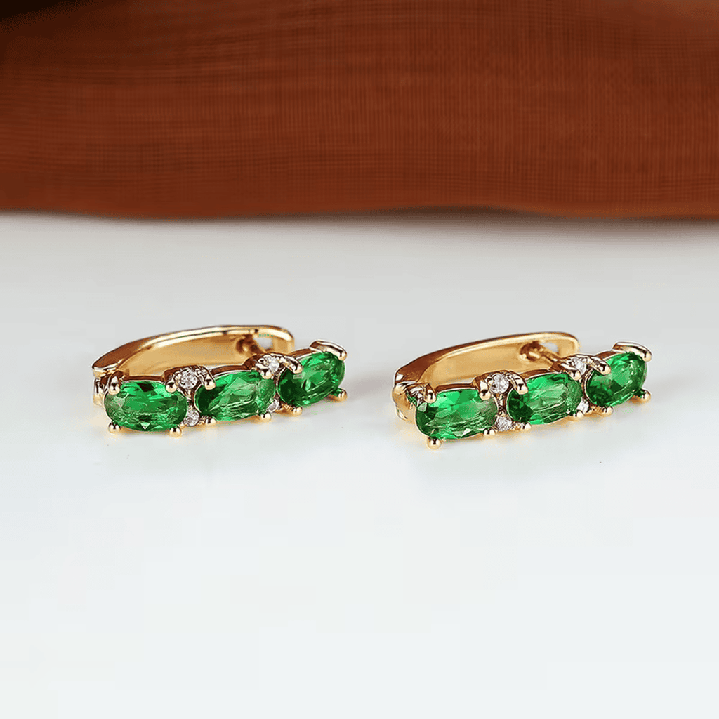 Pendientes Trío Esmeralda Verdante