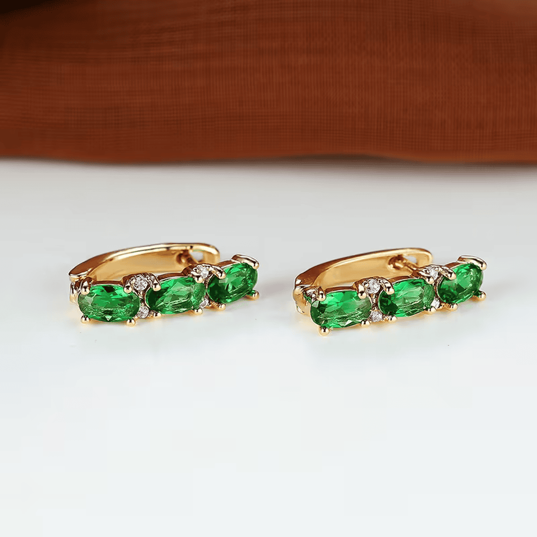 Pendientes Trío Esmeralda Verdante