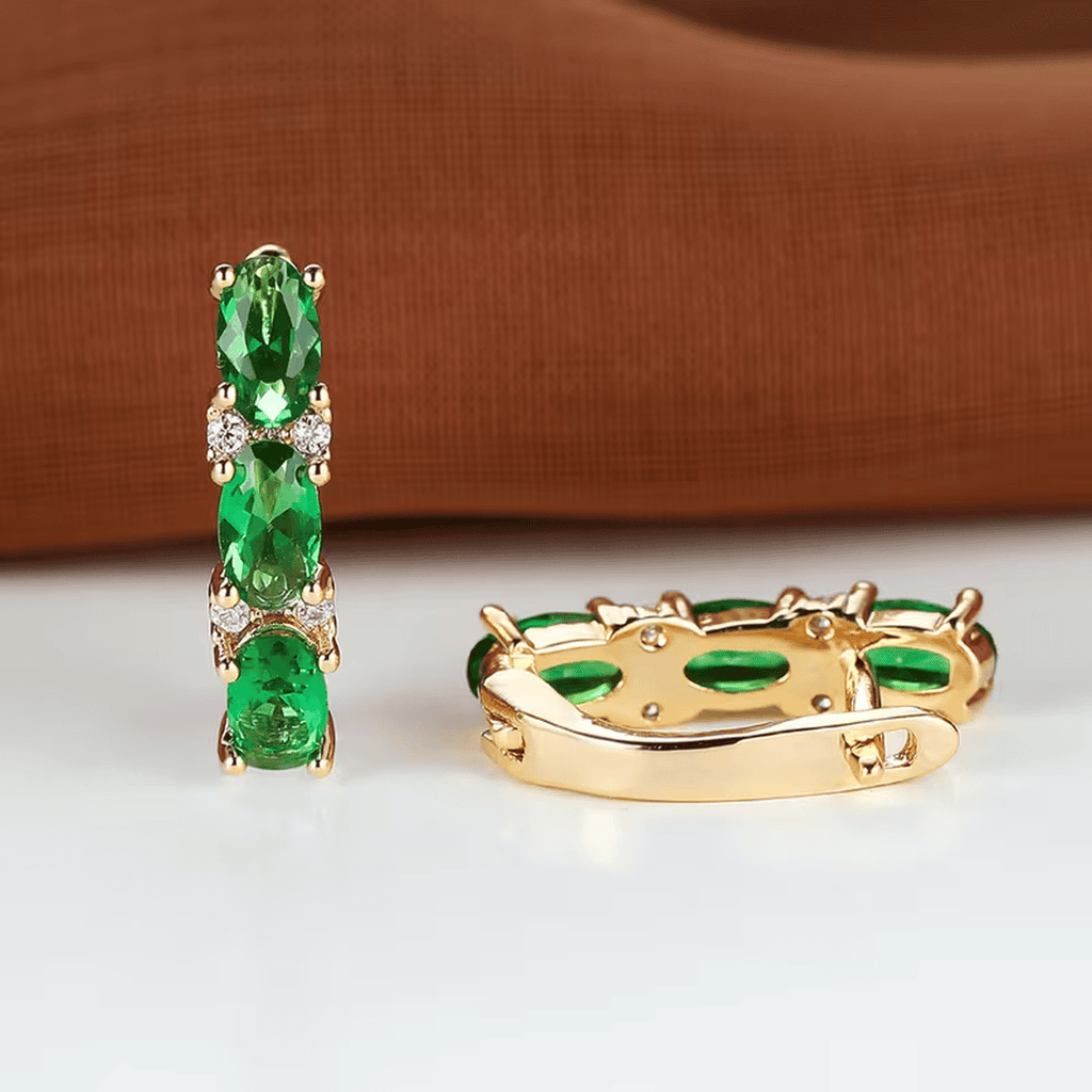 Pendientes Trío Esmeralda Verdante