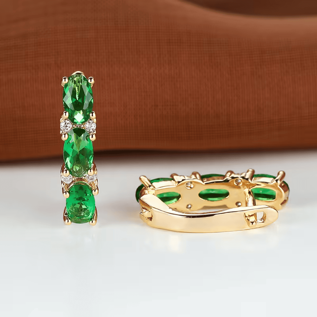 Pendientes Trío Esmeralda Verdante