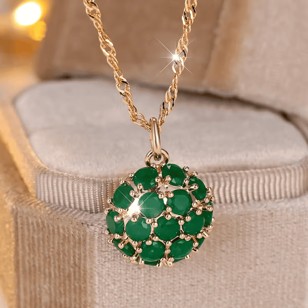 Collar Esmeralda Flor Celestial