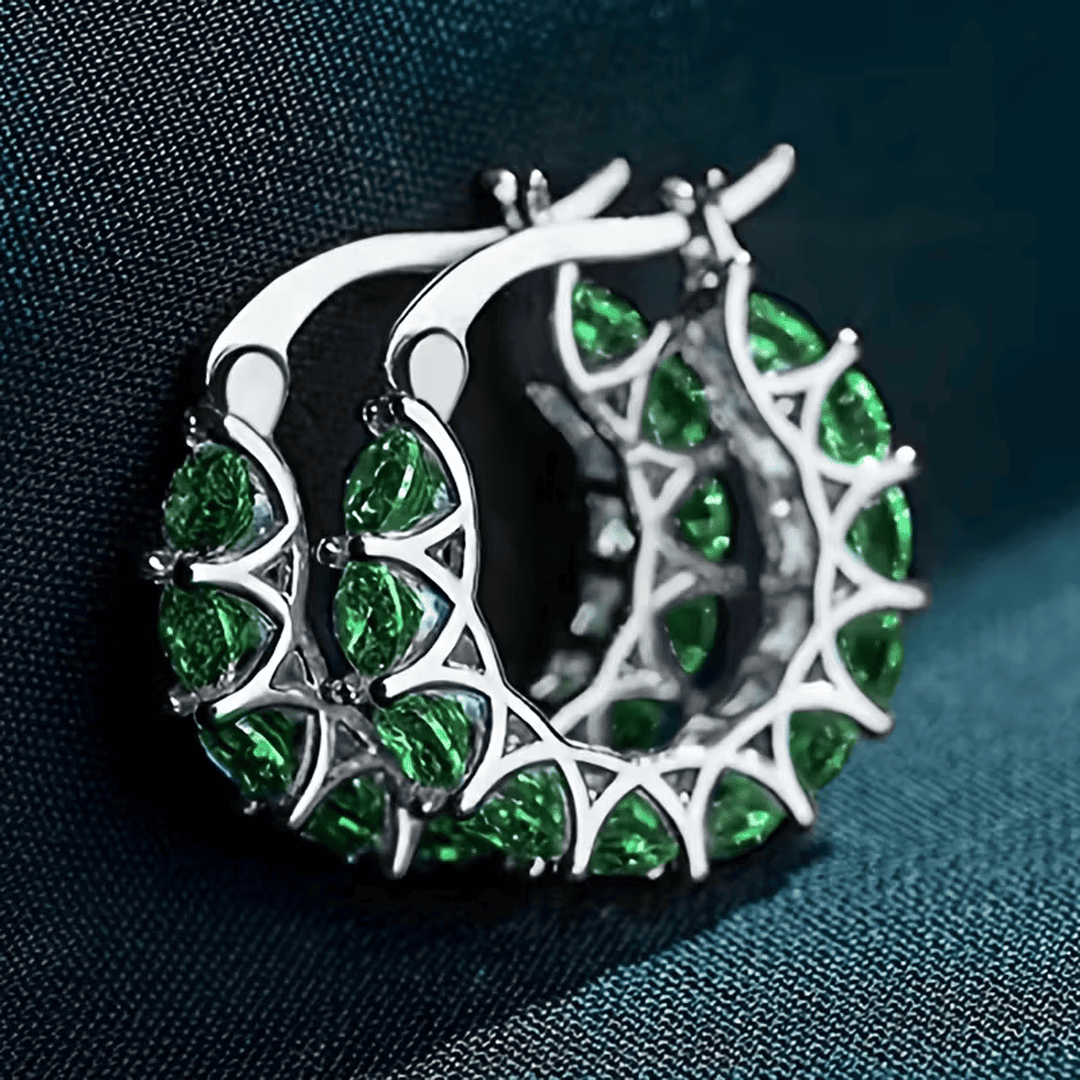 Pendientes de aro esmeralda Regal