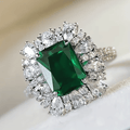 Anillo Imperial Esmeralda Halo