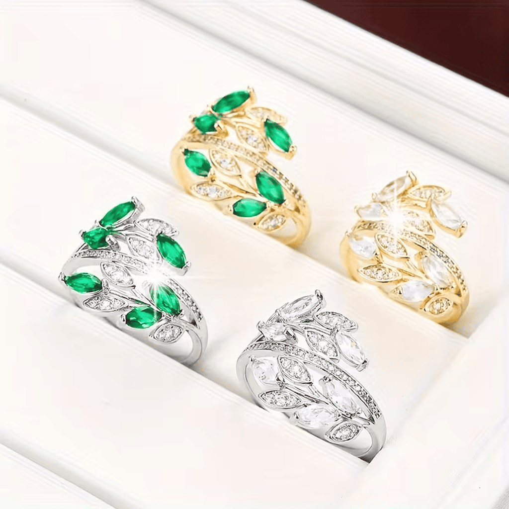 Anillo Verde Esmeralda Olivo