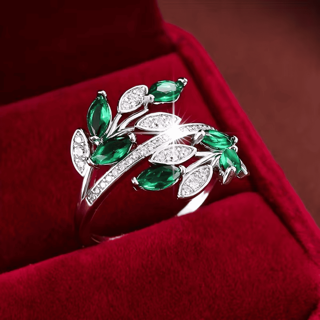 Anillo Verde Esmeralda Olivo