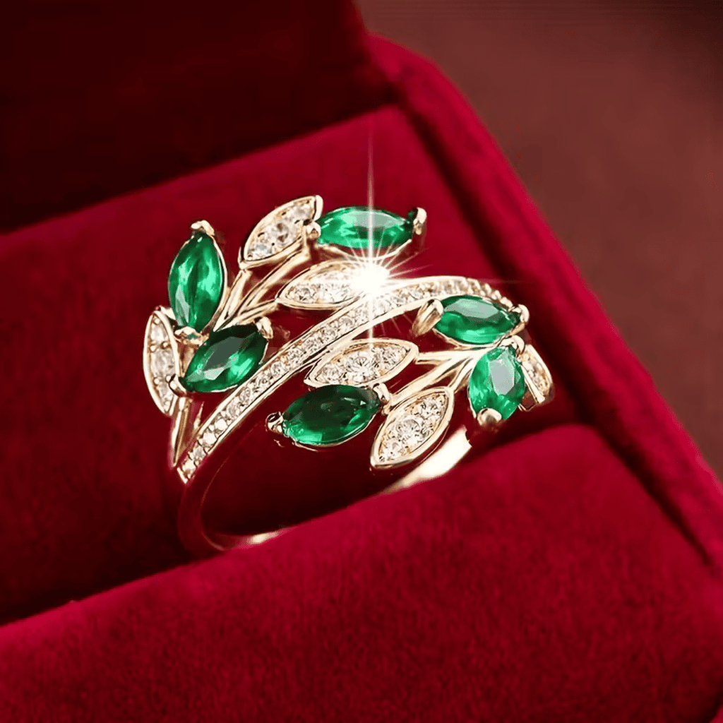 Anillo Verde Esmeralda Olivo