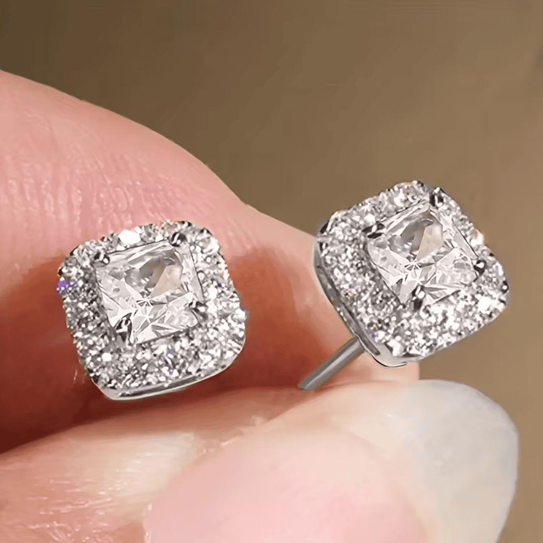 Pendientes cuadrados de tuerca Regal