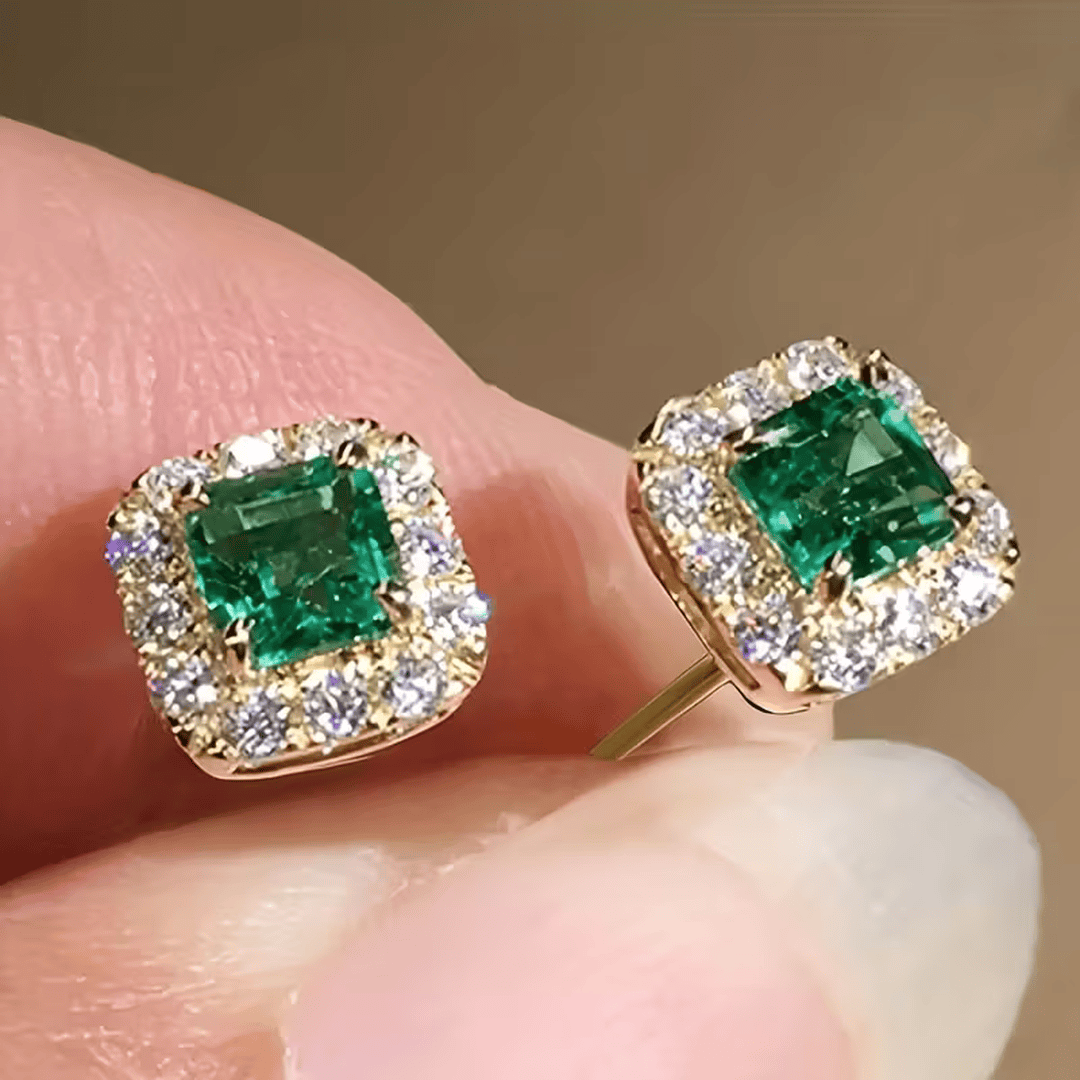 Pendientes cuadrados de tuerca Regal