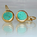 Aretes de oro con piedra turquesa