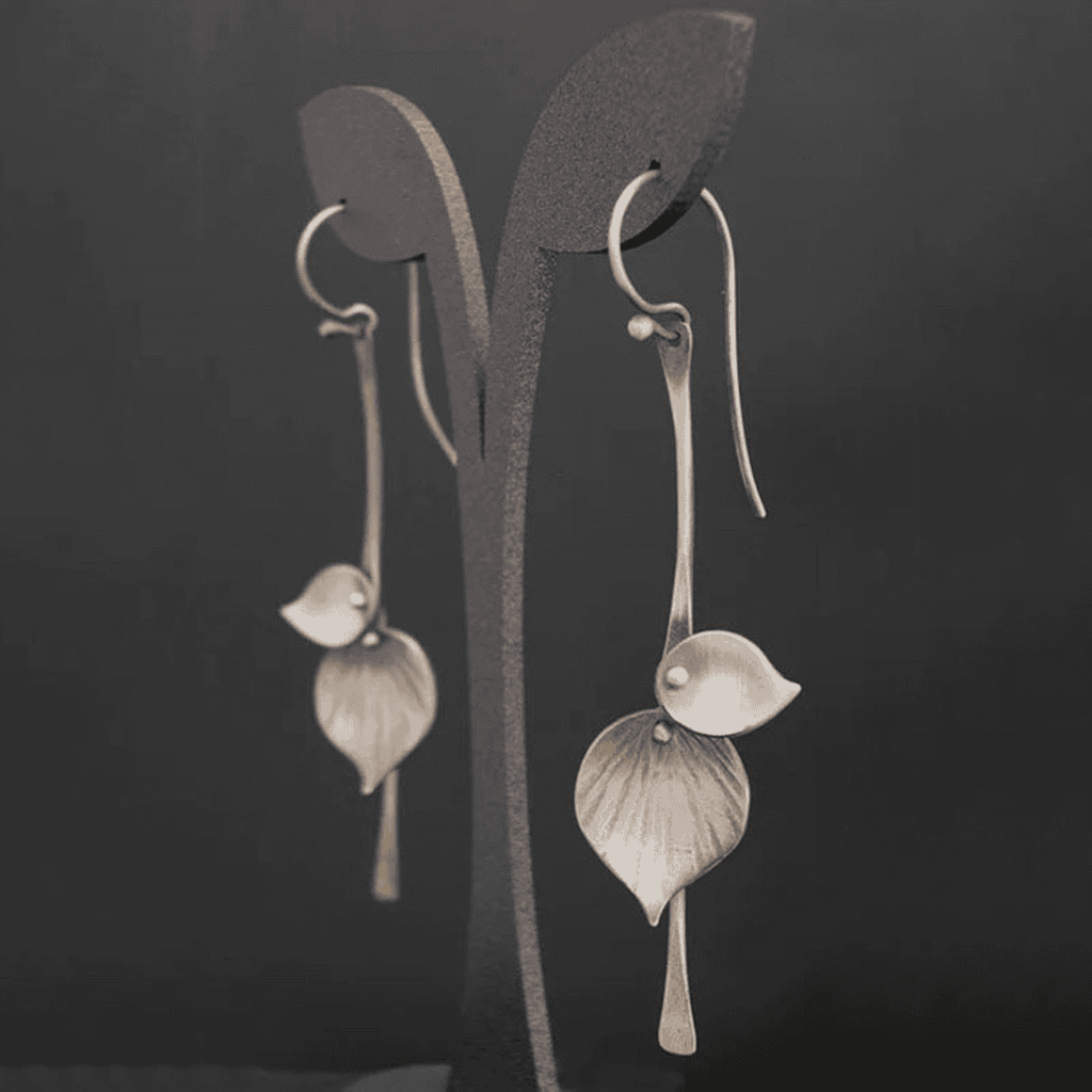 Pendientes Vintage de Hoja Plateada