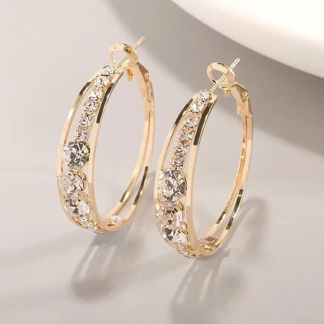 Elegantes pendientes de oro laminado