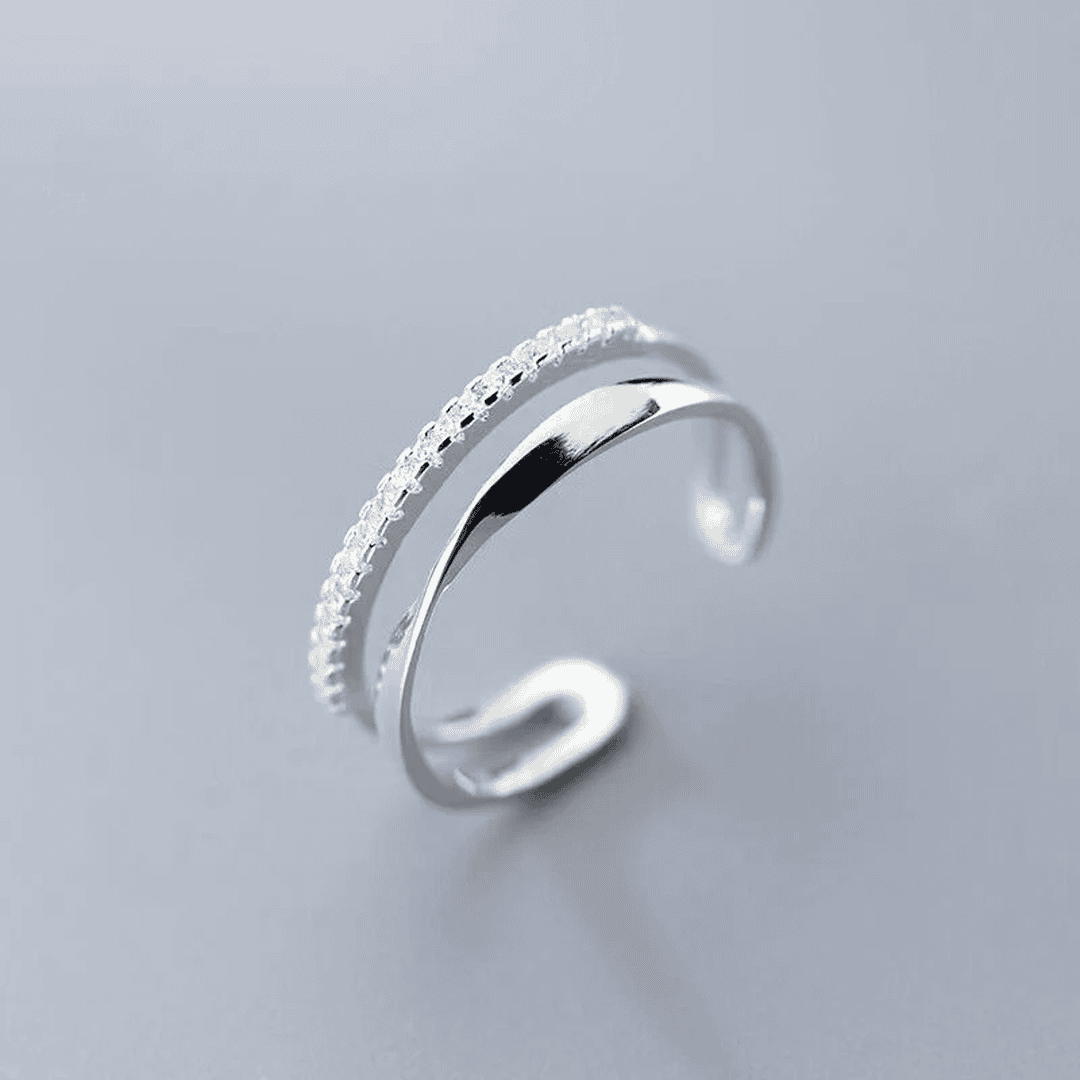 Anillo ajustable de circonita cúbica