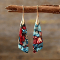 Pendientes antiguos de plata y oro con piedras de colores