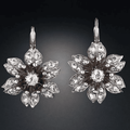 Pendientes de flor de cristal vintage