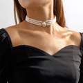 Exquisito collar de tres perlas luminosas