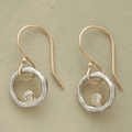 Pendientes de oro y plata antiguos con circonitas cúbicas