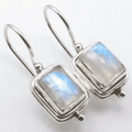Pendientes cuadrados de piedra lunar, elegantes
