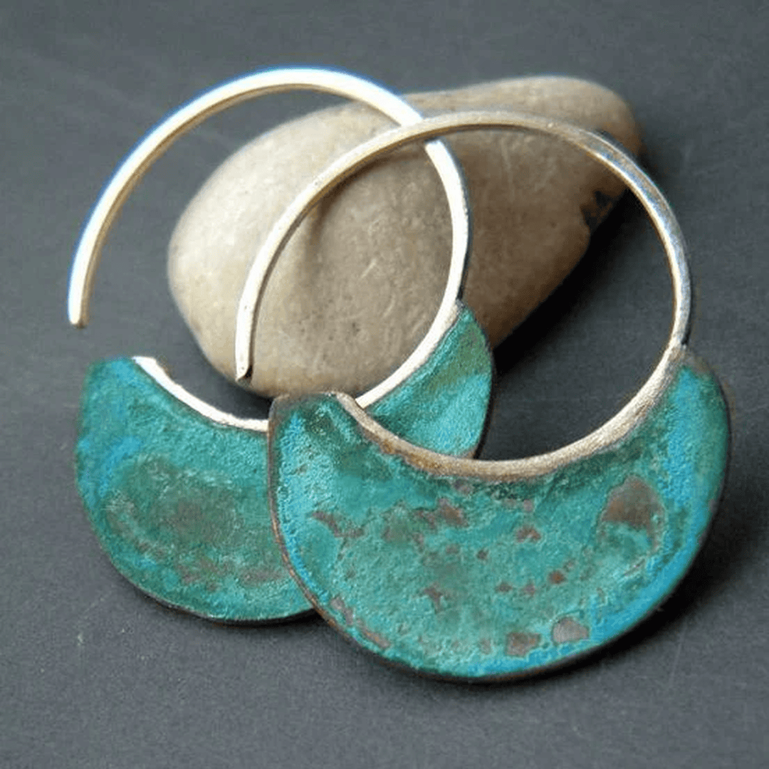 Aretes turquesa estilo vintage desgastados