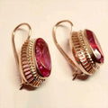 Pendientes vintage de piedra roja
